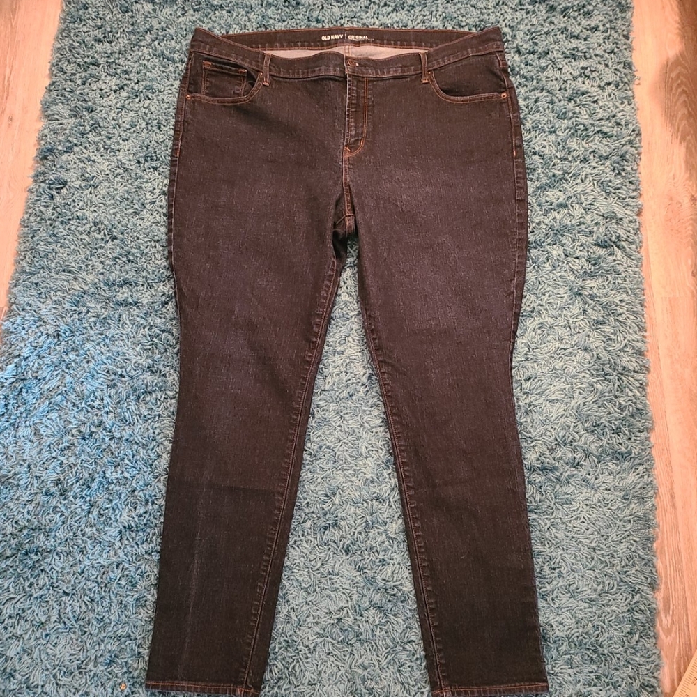Old Navy dark denim straight jeans. 20W.  (#10)